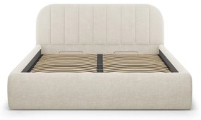 Kremowe tapicerowane łóżko dwuosobowe ze schowkiem ze stelażem 180x200 cm Juno – Windsor &amp; Co Sofas