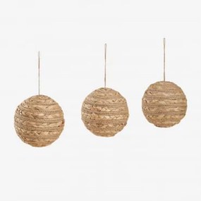 Zestaw 3 Ozdób Świątecznych Lixue Z Plecionej Liny Dried Herb - Sklum