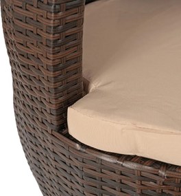 Zestaw Mebli Ogrodowych FRIO Brązowy/Beżowy 2x Fotel Stolik Tarasowy Nowoczesny