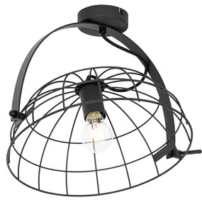 Industrialna lampa sufitowa czarna 35 cm regulowana - HanzePrzemysłowy Oswietlenie wewnetrzne
