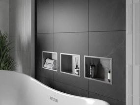 Mexen X-Wall-R półka wnękowa z kołnierzem 30 x 20 cm, inox - 1910302010