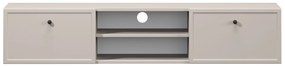 Szafka RTV wisząca Lorini 150 cm z szufladami - kaszmir / czarne uchwyty