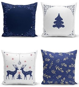 Poszewki na poduszki ze świątecznym motywem zestaw 4 szt. 43x43 cm Blue Christmas – Mila Home