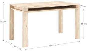 Stół z litego drewna sosnowego 75x134 cm Tuck – Karup Design