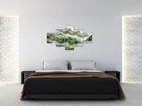 Obraz - Zielone i białe zmarszczki (125x70 cm)