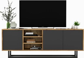 Szafka loftowa rtv dąb wotan + grafit A7-N03