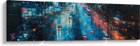 Obraz - Duże miasto, obraz olejny (170x50 cm)
