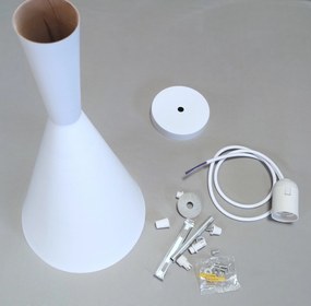 Lampa sufitowa metalowa z kloszem wiszącym AT9-1SZ-Biała