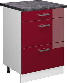 Szafka dolna do kuchni czerwony połysk 60x60x81.6 r-line