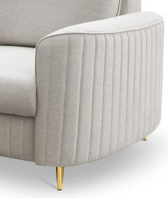 Fotel LAREN na stalowych nogach z oparciem i podłokietnikami w tkaninie CASTEL 04