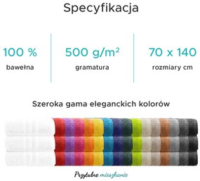 2x Ręcznik Comfort 70x140 cm kremowy, 100% bawełna