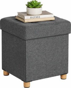 Szara pufa na nóżkach ze schowkiem Z1-W59