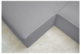 Jasnoszary narożnik modułowy z materiału bouclé (lewostronny/w kształcie litery L) Megeve – Bobochic Paris