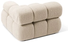 Beżowy moduł sofy z materiału bouclé (prawostronny) Bellis – Micadoni Home
