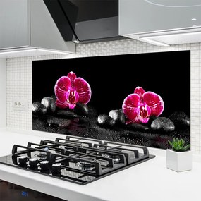 Panel Szklany do Kuchni Biała Orchidea W Zbliżeniu