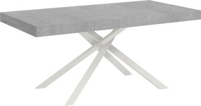 Stół rozkładany 200/304x90 cm Karida cementu nogi białe