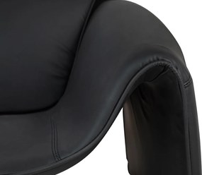 Designerski fotel wypoczynkowy z czarnej ekoskóry Flessi