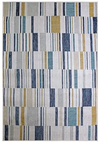 Żółto-niebieski dywan odpowiedni na zewnątrz 200x290 cm Rosco Geo – Flair Rugs