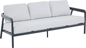 Zestaw ogrodowy z aluminium : kanapa 3-osobowa, 2 fotele i stolik kawowy - Ciemnoszary - ZAYORA od MYLIA