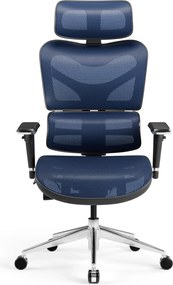 Krzesło biurowe Diablo V-Commander, zgodne z normą BHP, kolor czarno-niebieski