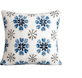 Mikropluszowa poszewka na poduszkę ICY FLAKES 45x45 cm, biała