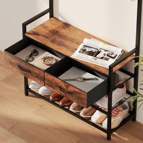 HOMCOM garderobenständer standgarderobe garderobenbank kleiderständer kompaktgarderobe dielengarderobe | Aosom PL