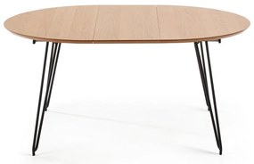 Rozkładany stół do jadalni z blatem w dekorze drewna dębowego Kave Home Novaks, ø 120 cm