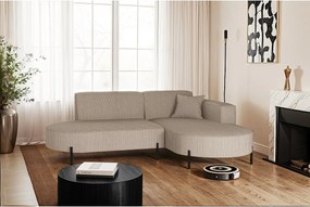 Narożnik w kształcie L Modena Rein, tkanina Poso, Ciemnobeżowy, Prawy