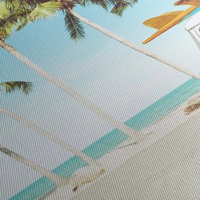 Obraz - Vintage van na plaży (70x50 cm)