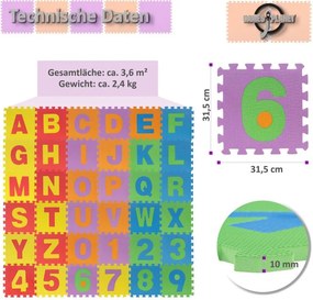 GAMES PLANET Piankowe puzzle cyfry i litery, 86 elementów