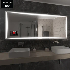 SMART LED lustro do łazienki z oświetleniem M5 premium + SmartScreen with Apple TV