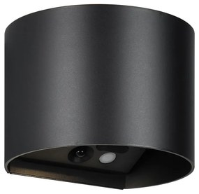 Lampa zewnętrzna ścienna LED z czujnikiem ruchu na USB (wysokość 10 cm) Genie – Trio
