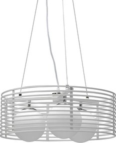 Cage - Biała metalowa lampa wisząca