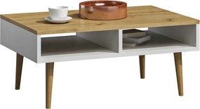 Skandynawska ława do salonu dąb artisan + biały D4-K93