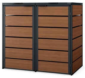 Zabudowa śmietnikowa 240L dwukomorowa, antracyt - orzech