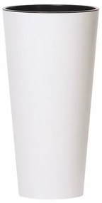 Doniczka TUBUS SLIM z wkładem 30 cm, biały matowy, 30 cm