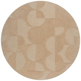Beżowy okrągły dywan wełniany ø 160 cm Gigi – Flair Rugs