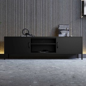 Szafka RTV długa XL czarna ROSARIA 1700 x 400 x 500