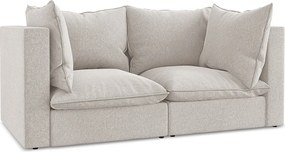 2-osobowa kanapa modułowa - z tkaniny welwetowej - jasny beż - MANAO