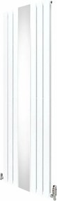 Grzejnik z płaskim lustrem i zaworami - 1800 mm x 565 mm - biały