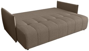 Jasnobrązowa sztruksowa sofa z funkcją spania M8-K90