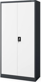 Szafa biurowa Jan dwudrzwiowa 90x40x185 cm antracyt/biały