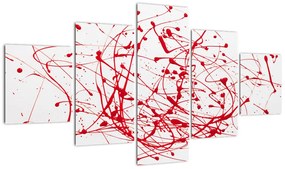 Obraz przy użyciu techniki drippingu (125x70 cm)