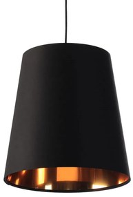 Czarna lampa wisząca nad stół z abażurem rose gold - 8X S404 W0-W71