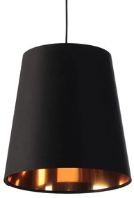 Czarna lampa wisząca nad stół z abażurem rose gold - S404 Cortez 8X