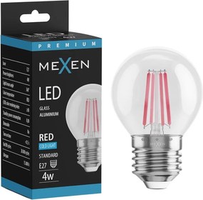 Mexen Vintis żarówka filament LED E27, G45, 4W, 55 lm, red - L156-E27-04XX-45