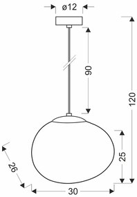 Industrialna lampa wisząca z białym kloszem 30 cm - 2X D205 P9-N50