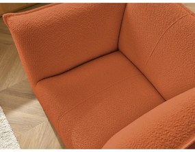 Pomarańczowy fotel z materiału bouclé Giorgia – Bobochic Paris