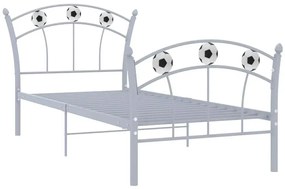 Szare metalowe łózko dziecięce z piłką 90x200 cm - Dizzel