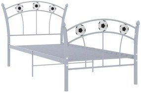 Szare metalowe łózko dziecięce z piłką 90x200 cm N4-Z06